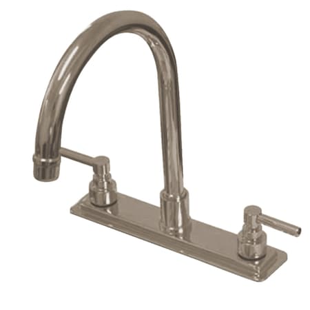 Kingston Brass KS8798ELLS Elinvar 8" Centerset Kitchen Faucet, Brushed Nickel KS8798ELLS